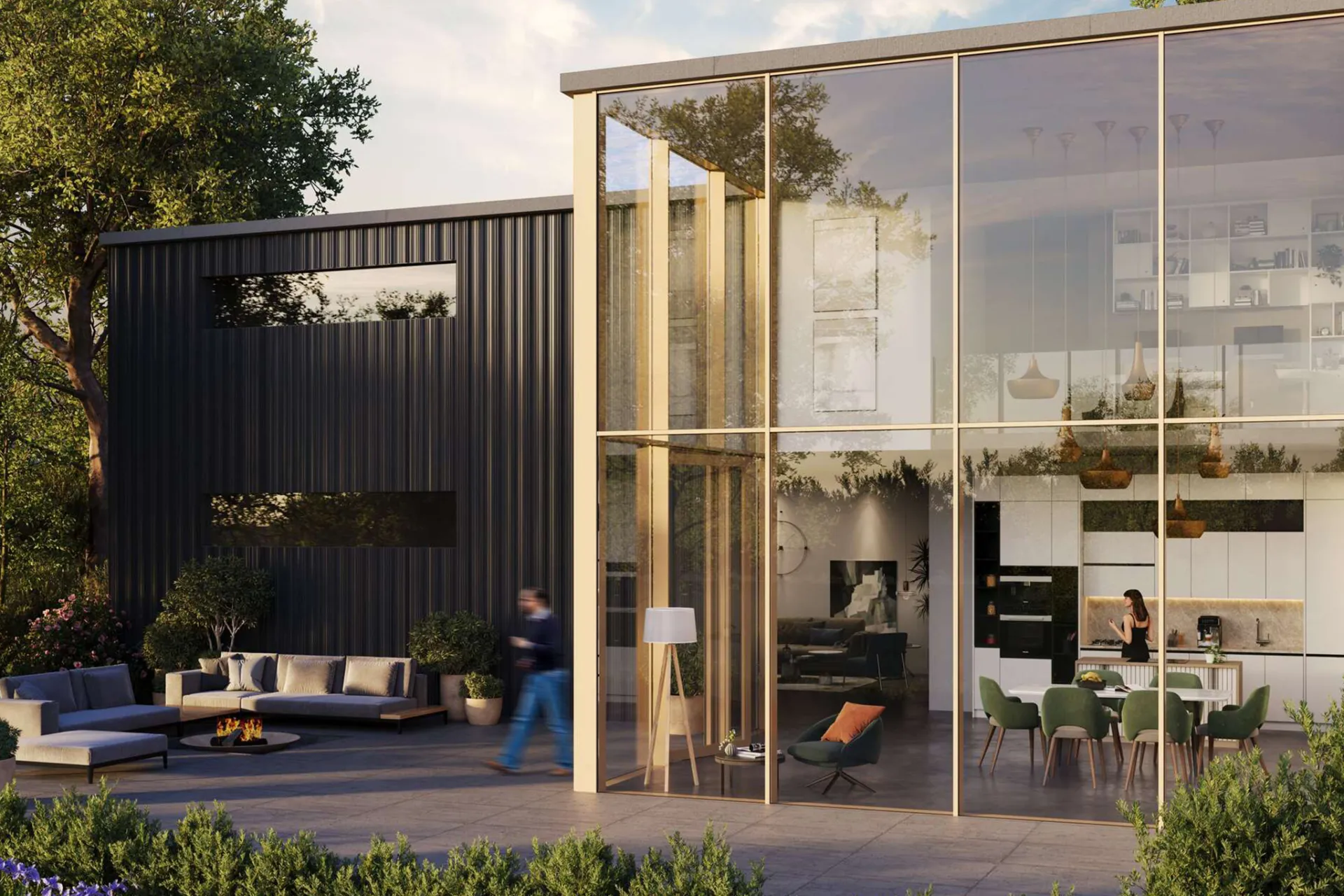 Façade contemporaine avec baies vitrées Reynaers — Construction Adexy & Isothermic